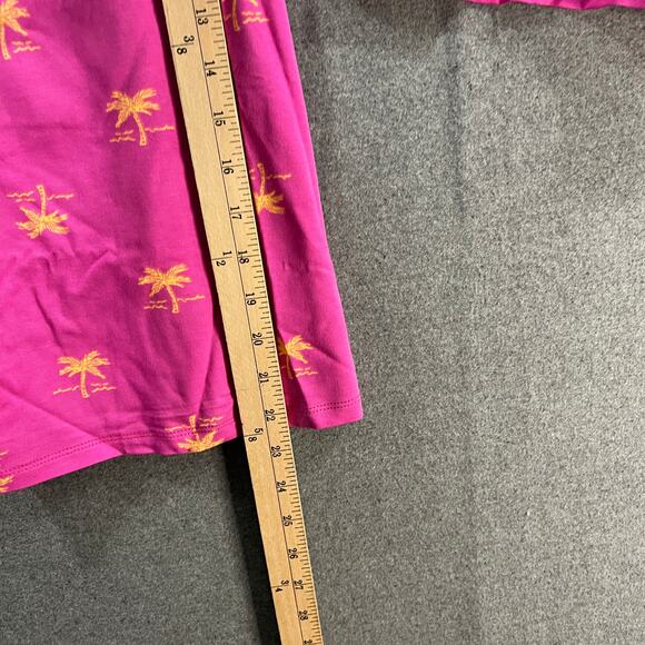 Candace Cameron Bure Petite Printed Loungewear Set Hot Fuchsia Palm Size SP - Picture 3 of 9